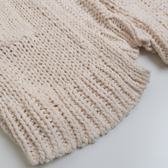 Free People Simply Sienna Cardigan Ivory Open Front Sweater Large - Picture 7 of 13
